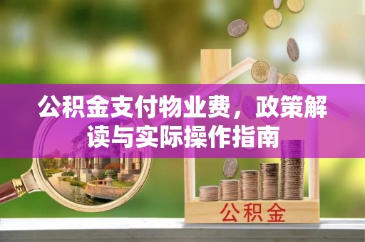 巍山公积金支付物业费，政策解读与实际操作指南