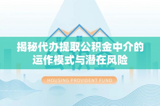 巍山揭秘代办提取公积金中介的运作模式与潜在风险