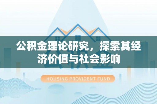 巍山公积金理论研究，探索其经济价值与社会影响